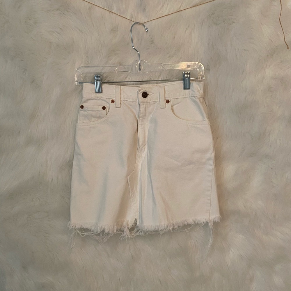 Levi white denim skirt